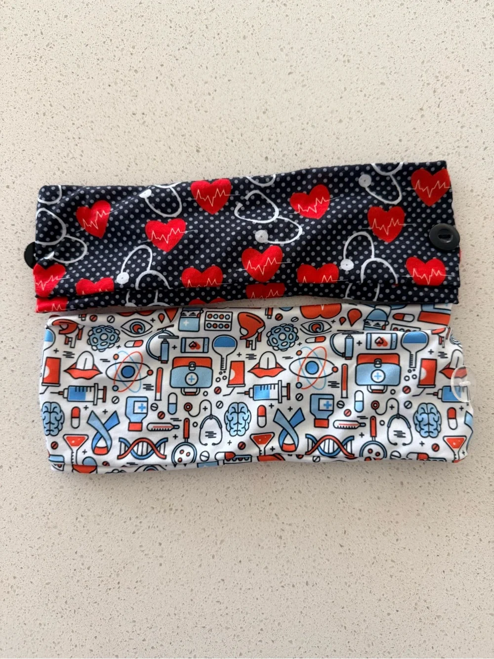 Women Soft Twist Nursing Headbands with Buttons for Ear Savers